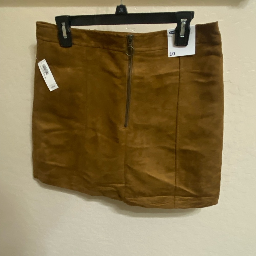 Old Navy suede/velvet skirt mustard color